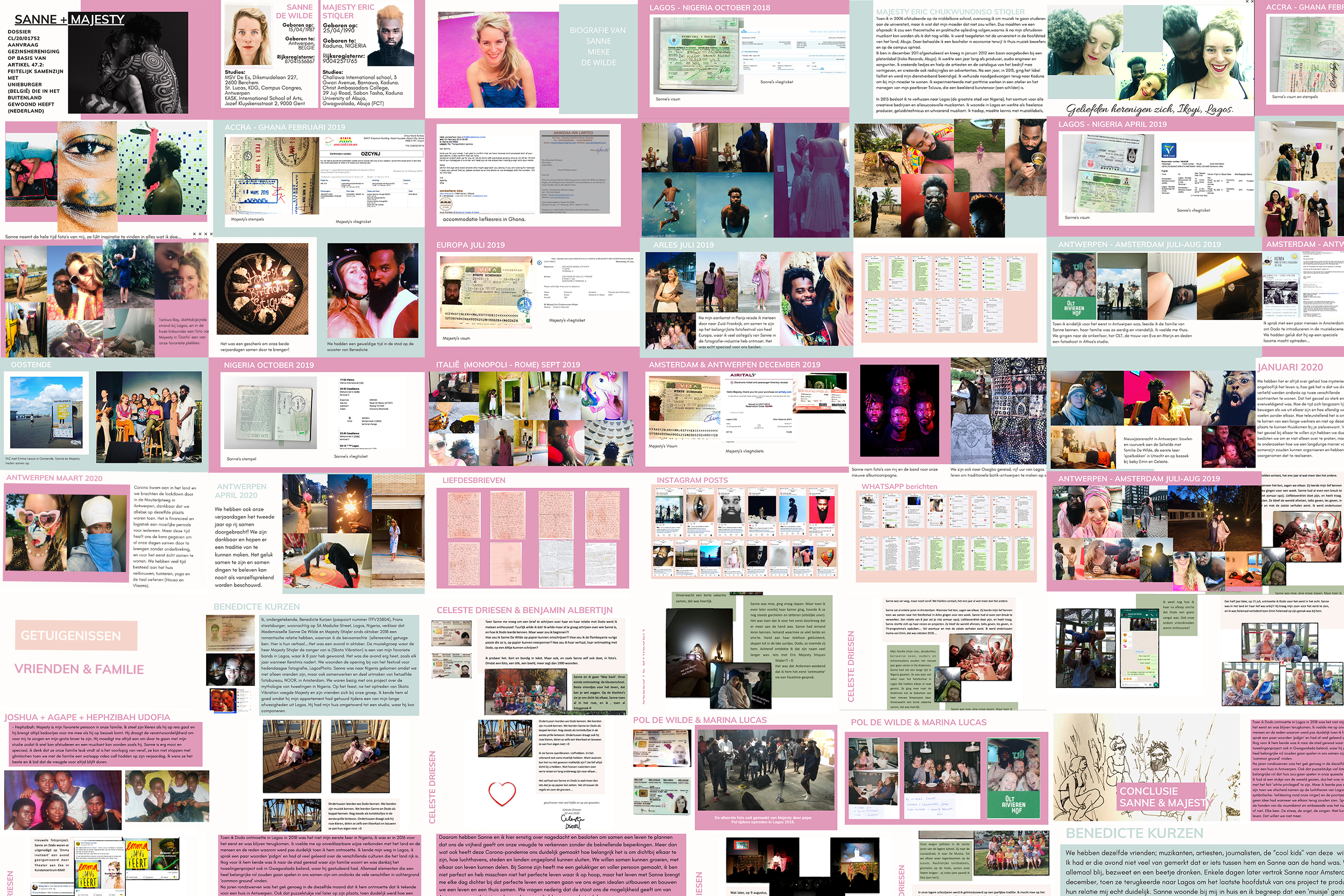 Een uitgebreid collage met personen en teksten.